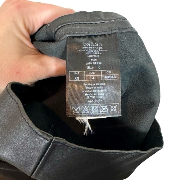 ba&sh Ludivine 100% Lambskin Leather Mini Dress Zip Jumper - Picture 13 of 14